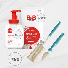 비앤비 젖병세정제 거품형용기 리필 젖병솔(젖꼭지솔포함), 1개, 400ml