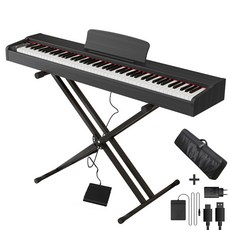 ZOZOFO 고급 원목 88건반 디지털피아노 Keysplay 입문용/교습용 전자 피아노 88piano + 스탠드 + 서스테인 페달 + 수납 가방 세트, 1개, 블랙, 888S