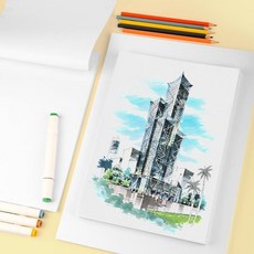 台灣出貨 馬克筆專用紙 8K/4K/A4/A3多尺寸 荷蘭白卡手繪繪畫紙 雙面不透色 專業繪圖素描紙, 1個