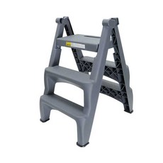 세차용 사다리 안전 발판 저비식 플라스틱 업소용, 노란색 2단 접이식 사다리