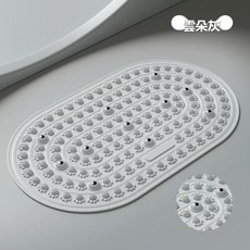 HYLSS 實心液態軟膠指壓板超慢跑加厚耐用家用跑步腳底雙面凸點按摩墊, 雲朵灰:小號55*36CM, 1個