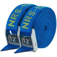 NRS Straps 綁船繩（一對）獨木舟 SUP 衝浪板 固定繩 船用配件, 1個, NRS藍色金屬夾頭 3.6公尺, 藍色