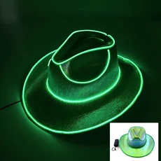 빛나는 장식 용품 빛나는 카우보이 모자 LED 진주 빛 카우보이 모자 파티를위한 패션 네온 라이트 모자, 07 cap 04