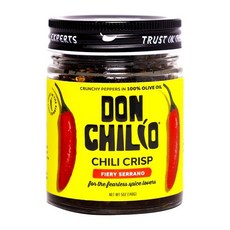 돈 칠리오 중간 매운맛 세라노 멕시칸 칠리 크리스프 5온스 Don Chilio Medium Heat Serrano Mexican Chile Crisp 5 oz. – Crunch, 5 온스 (1팩), 1개