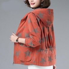 [Myshe]봄가을 중년여성 자켓 루즈핏 후드 바람막이 점퍼자켓Dou2621CQ05