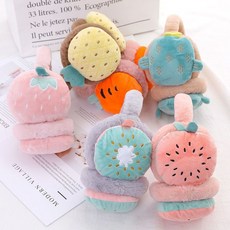 兒童保暖水果耳罩，冬季加厚毛絨護耳，防風保暖耳罩，多款可選