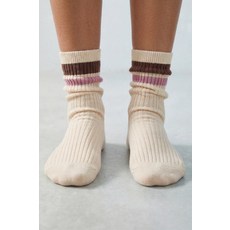 [국내배송] 자라 ZARA 스트라이프 롱 삭스 - 크림 브라운 971611