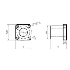 HIWIN 研磨級滾珠螺桿組 R2510-FSI-1000L-C3 全圓六孔設計, 1個