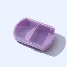 미니 알약 상자 여행 경량 4 구획 포켓 컨테이너 일일 휴대용 의학 보관, 02 Purple-2PCS