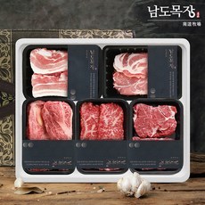 [산지직송] 전라도 1등급 한우(등심+채끝+안심) + 한돈(삼겹+목살) 선물세트 1.4kg, 1개