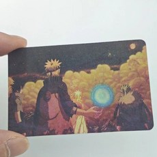 나루토 만화 애니 명장면 카드 실루엣 렌티큘러 포토카드 포카 사스케 사쿠라 보루토