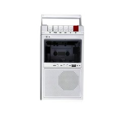 휴대용 레트로 카세트 녹음기 USB 재생 SD카드 지원, 상세페이지 참고, 화이트 녹음+USB+블루투스