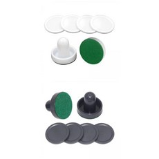 게임 테이블용 2x 2PCS 플라스틱 에어 하키 푸셔 및 4PCS 퍽, 화이트+블랙, 1개