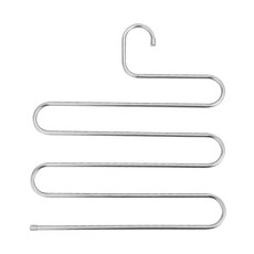 多層五件式褲夾衣架 多功能五層衣架, 1個, S型不鏽鋼褲架 一入