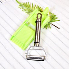 kichenis 不銹鋼切片刀萬能切片刀削皮器切片器土豆大蒜胡蘿蔔白菜+多功能刨絲器