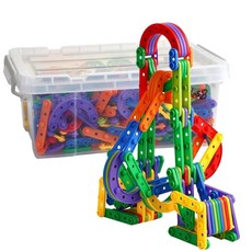 더나이스 사물만들기 똑딱끼우는 상상력 버클블럭 놀이치료 아동센터 집중력향상 로봇만들기, 1세트, 혼합색상