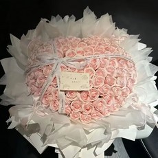 【粉芭蕾永生花】香皂花七夕情人節送女朋友閨蜜高級生日驚喜禮物, 【粉芭蕾】-33朵粉玫瑰-愛心款