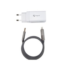 Gograb 고그랩 65W 고속 충전 어댑터 2C1A QC3.0 화이트 컬러, 고그랩어댑터+듀얼타입자석케이블, 1개