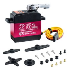 Hosyond DS3225 25kg RC 서보 고토크 풀 메탈 기어 방수 디지털 1/8 1/10 자동차/로봇/트럭과 호환(제어 각도 270, 25kg rc servo