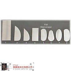 U Friend 陶藝黏土工具 鐵製刮片 P26 8種規格, 1個, P26-1