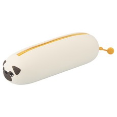 PuniLabo 男女通用 Smasfit 可收納14支筆的 Nekorobi 筆袋, 巴哥犬, 1個