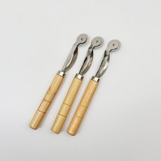 스티치 룰렛 마킹 오버 기어 룰렛 마킹 종이 원단 공예 바느질 간격 표기 표시 휠, 1개, 나무색