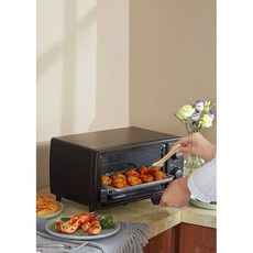 정부지원 미디어 오븐 가정용 베이킹 전용 소형 전기 오븐 10리터 다기능 에그타르트 머신 108B, 흑요석 블랙 1인용 소량 식사