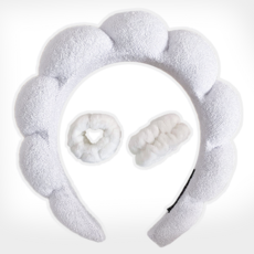 유아유 세안밴드 헤어밴드 5종 부드러운 세안머리띠+손목밴드, 1세트, 화이트