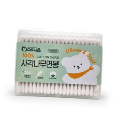 TK 사각면봉 200p 대용량 얇은면봉 나무스틱 위생 귀세정 휴대용, 본상품