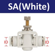 BUC BUL BUM BTC 4mm 6mm 12mm 밸브 푸시인 스위치 10 커넥터 전류 공압식 핸드 회전 제한기 수동, ID 4mm, SA(white)