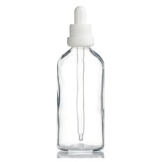 향수용기 화이트 잠금캡 투명공병 100ml 스포이드 공병 유리 DIY