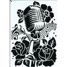 A40-0305型染版(Stencil)-蝶古巴特DIY簍空模板-塗鴉模版-繪畫模版，輕鬆打造獨特風格, 1個, A40-0305