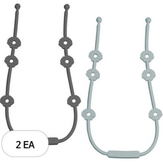 아이벨류 실리콘 멀티 스트랩 홀더 2종 세트, 노꼭지, 2세트, 다크그레이 + 클라우드