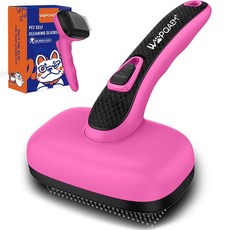 개 고양이를 위한 WOPQAEM 셀프 클리닝 슬라이커 브러시 장발 및 단발 반려동물을 피부 친화적인 털갈이 그루밍 도구 쉽게 청소할 수 있는 접이식 칫솔모, Pink 1 PCS