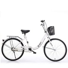 뒷좌석 등받이 안장 포함 여성용 바구니 자전거 20 22 24인치, 1개, 160cm, 화이트+표준 세트 24인치 통타이어
