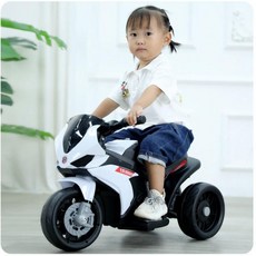 아동 세발오토바이 키즈 전동카 탑승 가능 충전식 완구 오토바이장난감, 1개, 화이트+음악조명+특대형배터리+리모컨