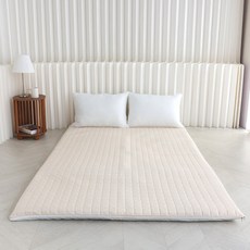 아르떼베딩 퀸(Q) 요커버+솜포함 국산 순면 사계절 누빔 요매트_5CM, 모아 크림