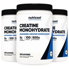 크레아틴 모노하이드레이트 파우더 500g 무맛 3병, 3개