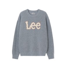 브랜드정품 리 LEE 아플리케 빅 트위치 로고 니트 라이트 그레이 362518