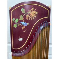 125CM 古箏 21弦 牡丹花鳥語圖 純梧銅木 實木 迷你 旅行古箏 兒童箏 小古箏 贈基本配件, 1個, 125cm古箏（加購1對箏架）