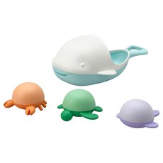 이케아 엥스훔라 목욕장난감 4종 고래+게+거북이+물고기, 1개, 멀티컬러