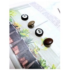 [1SET 다섯개]가죽싸개단추 레자인조가죽단추 자켓수선 의류부자재 일반꼬다리 싸개, 15mm, 5개, 카멜