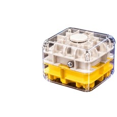 3D滾珠迷宮魔方 兒童益智解壓玩具, 白橙二階 3D迷宮魔方指尖陀螺滾珠 三合一 專注力 彩盒裝, 1個
