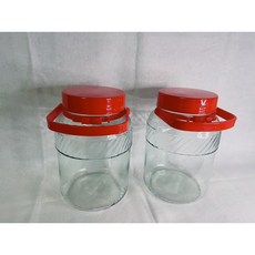 香山T3L斜紋玻璃罐 釀酒儲物容器 附提把紅蓋, 1個, T3L斜紋，易碎品，限宅配通，限12個內