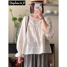 荷葉袖棉麻上衣