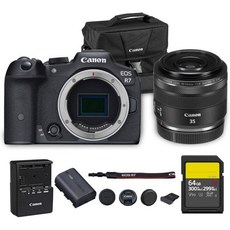 캐논 EOS R7 미러리스 카메라 | 32.5MP APS-C 센서 4K 60p 영상 촬영 빠른 자동초점 내장 이미지 안정화 야생동물 및 스포츠용 5137C002 RF 35mm, w/ 35mm Lens