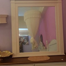 實木雙色大掛鏡，大尺寸壁掛鏡，臥室客廳玄關裝飾鏡，簡約風格