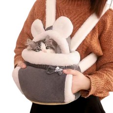 외출 애완 고양이가방 앞가슴 양 어깨, 1개, 그레이..