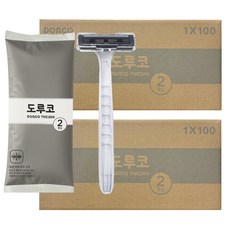 도루코 TNC200-1P 트윈 2중날 휴대용 면도기 개별포장 일회용 업소용, 200개, 1개입