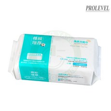 PROLEVEL 棉柔洗臉巾, 1個, 格紋增厚 藍色（80抽）